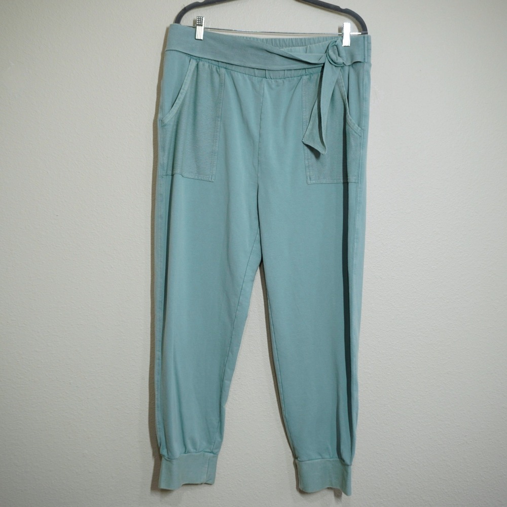 Saturday Sunday Anthropologie Women's Size Large Joggers Teal Sage Green Lounge